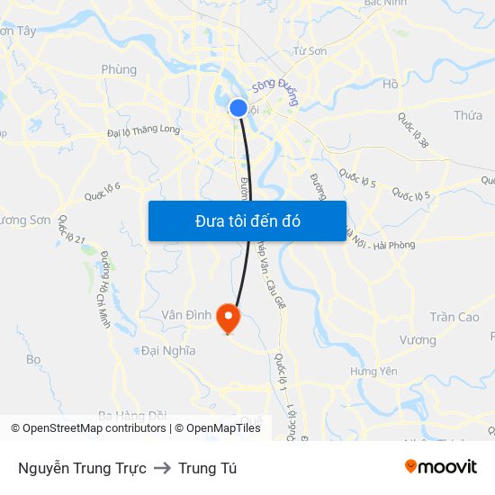 Nguyễn Trung Trực to Trung Tú map