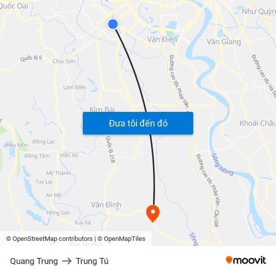 Quang Trung to Trung Tú map