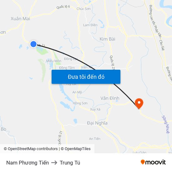 Nam Phương Tiến to Trung Tú map