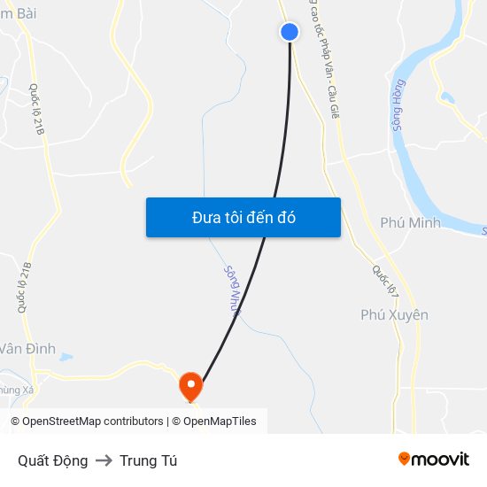 Quất Động to Trung Tú map