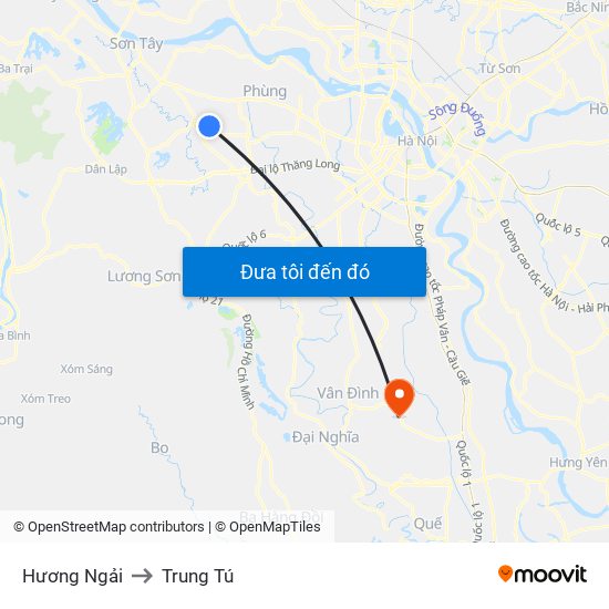 Hương Ngải to Trung Tú map