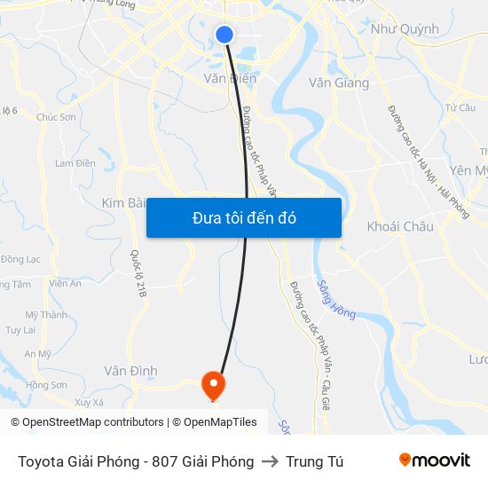 Toyota Giải Phóng - 807 Giải Phóng to Trung Tú map