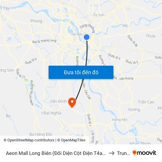 Aeon Mall Long Biên (Đối Diện Cột Điện T4a/2a-B Đường Cổ Linh) to Trung Tú map