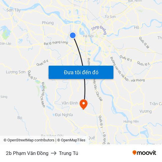 2b Phạm Văn Đồng to Trung Tú map