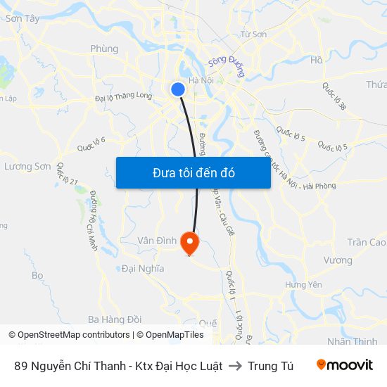 89 Nguyễn Chí Thanh - Ktx Đại Học Luật to Trung Tú map