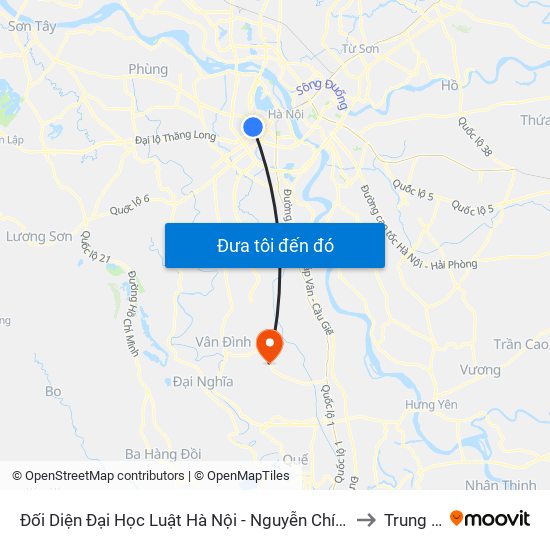 Đối Diện Đại Học Luật Hà Nội - Nguyễn Chí Thanh to Trung Tú map