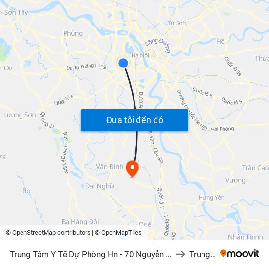 Trung Tâm Y Tế Dự Phòng Hn - 70 Nguyễn Chí Thanh to Trung Tú map