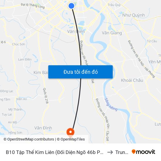 B10 Tập Thể Kim Liên (Đối Diện Ngõ 46b Phạm Ngọc Thạch) to Trung Tú map