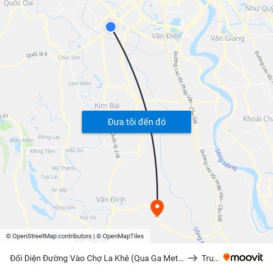 Đối Diện Đường Vào Chợ La Khê (Qua Ga Metro La Khê) - 405 Quang Trung (Hà Đông) to Trung Tú map