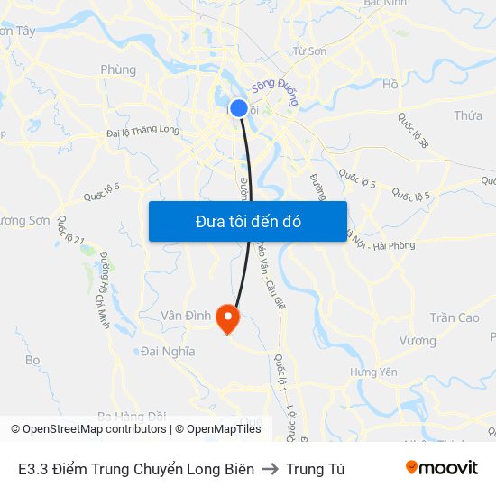 E3.3 Điểm Trung Chuyển Long Biên to Trung Tú map