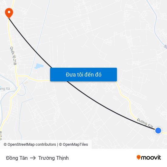 Đồng Tân to Trường Thịnh map