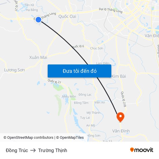 Đồng Trúc to Trường Thịnh map