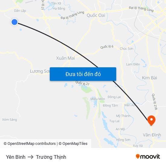 Yên Bình to Trường Thịnh map