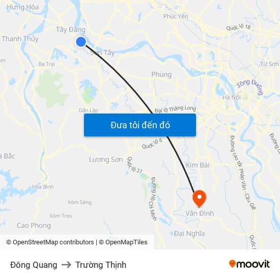 Đông Quang to Trường Thịnh map