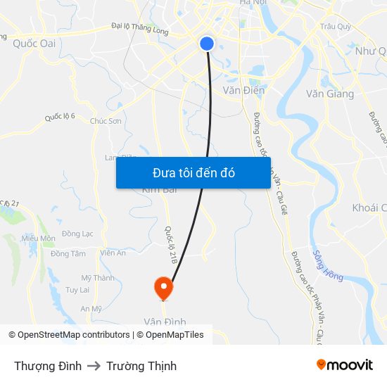 Thượng Đình to Trường Thịnh map