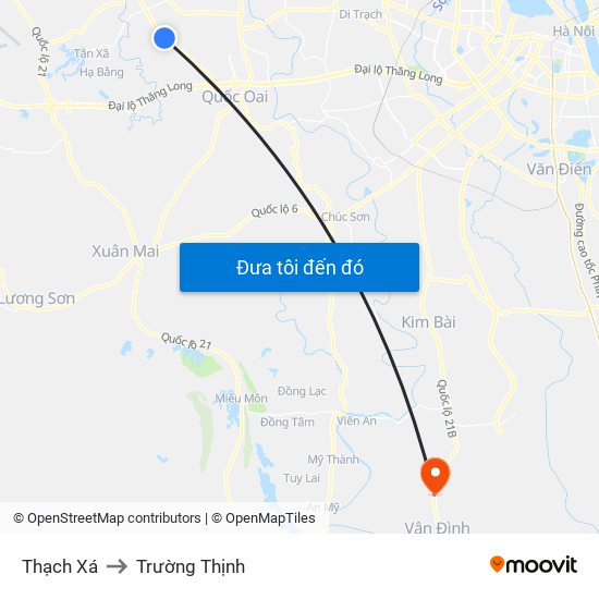 Thạch Xá to Trường Thịnh map