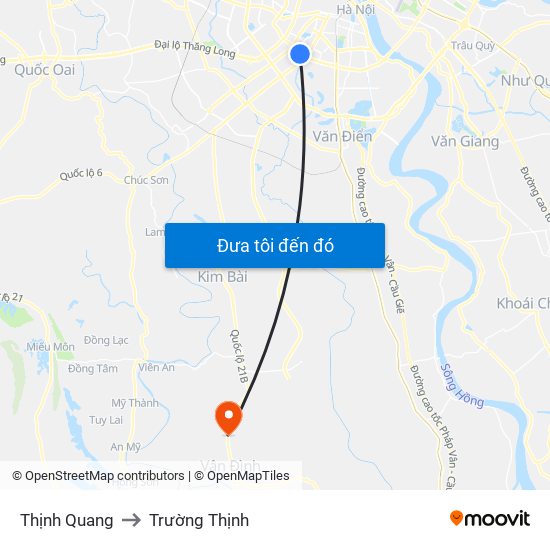 Thịnh Quang to Trường Thịnh map