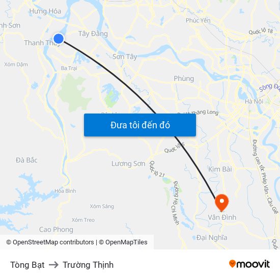 Tòng Bạt to Trường Thịnh map