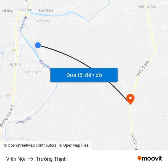 Viên Nội to Trường Thịnh map