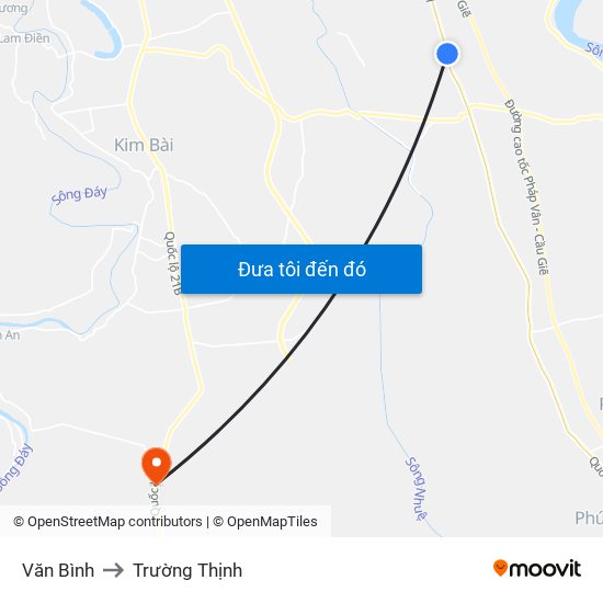 Văn Bình to Trường Thịnh map