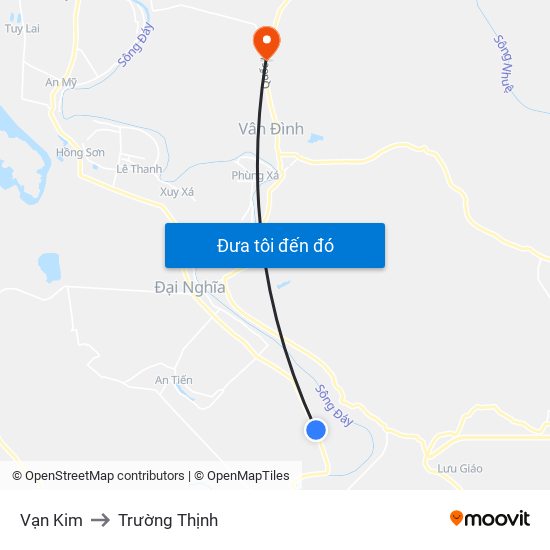 Vạn Kim to Trường Thịnh map