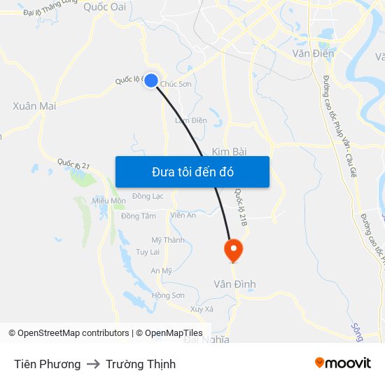 Tiên Phương to Trường Thịnh map