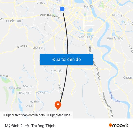 Mỹ Đình 2 to Trường Thịnh map