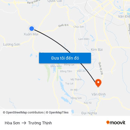 Hòa Sơn to Trường Thịnh map