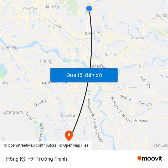 Hồng Kỳ to Trường Thịnh map