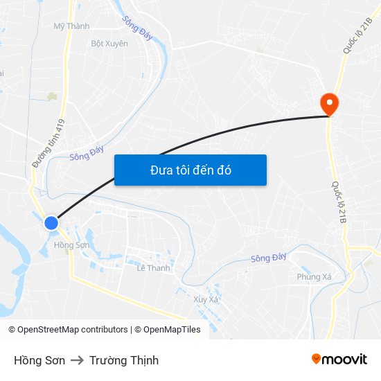 Hồng Sơn to Trường Thịnh map