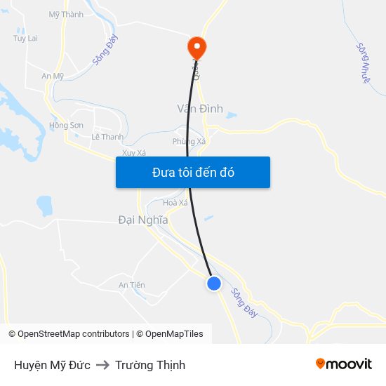 Huyện Mỹ Đức to Trường Thịnh map