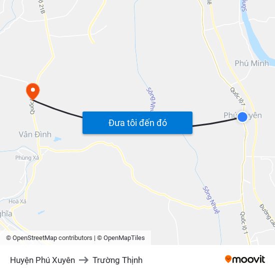 Huyện Phú Xuyên to Trường Thịnh map