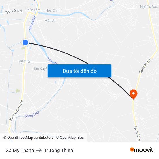 Xã Mỹ Thành to Trường Thịnh map