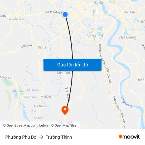 Phường Phú Đô to Trường Thịnh map