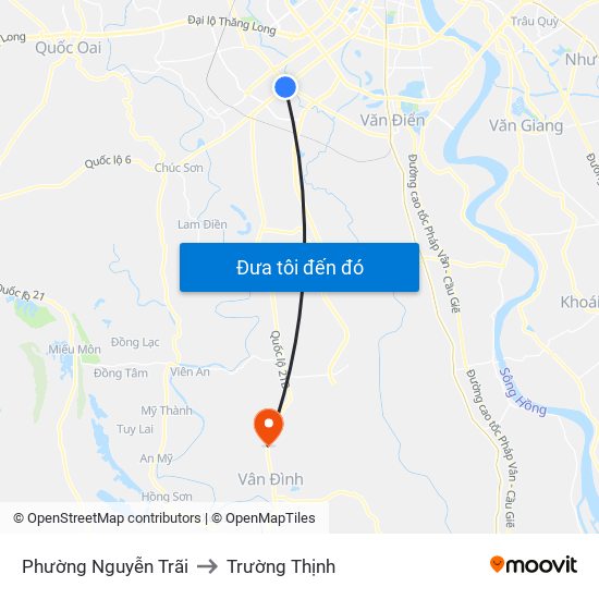 Phường Nguyễn Trãi to Trường Thịnh map