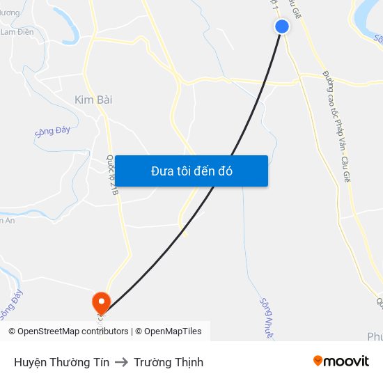 Huyện Thường Tín to Trường Thịnh map