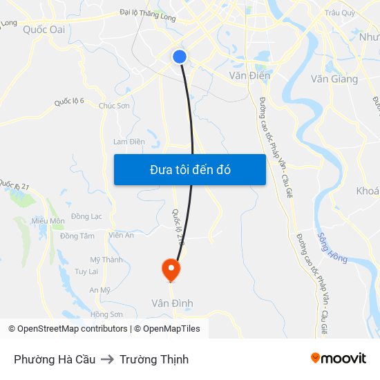 Phường Hà Cầu to Trường Thịnh map