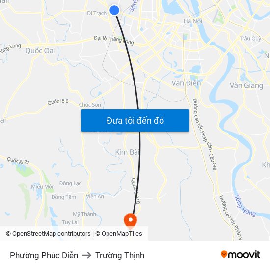 Phường Phúc Diễn to Trường Thịnh map