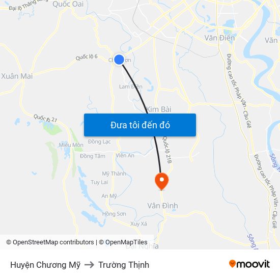 Huyện Chương Mỹ to Trường Thịnh map