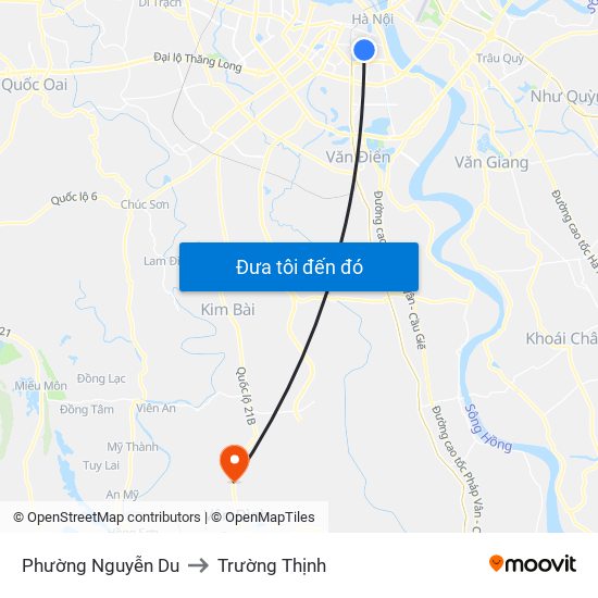 Phường Nguyễn Du to Trường Thịnh map