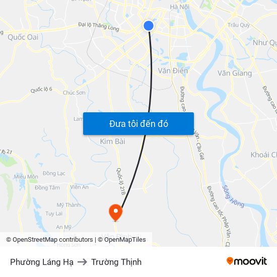 Phường Láng Hạ to Trường Thịnh map