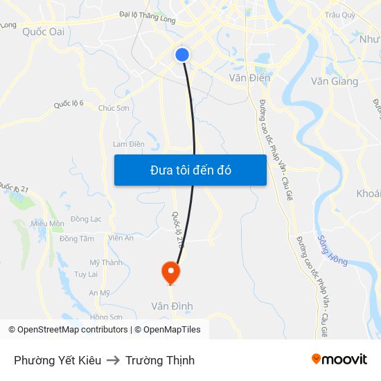 Phường Yết Kiêu to Trường Thịnh map