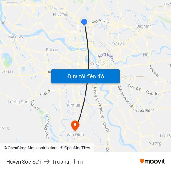 Huyện Sóc Sơn to Trường Thịnh map