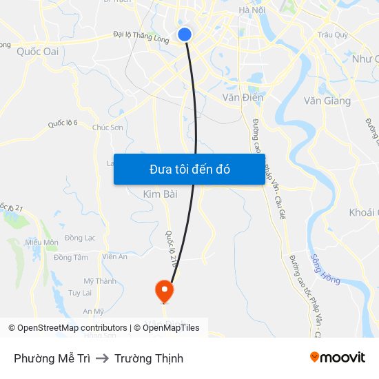 Phường Mễ Trì to Trường Thịnh map