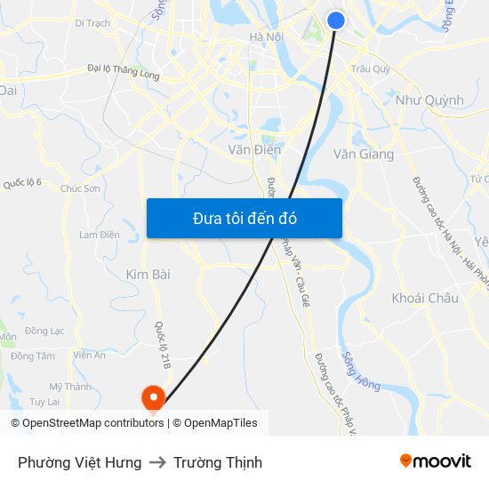 Phường Việt Hưng to Trường Thịnh map