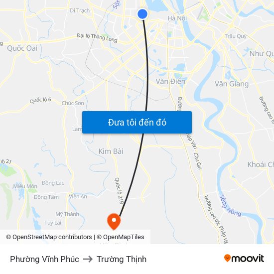 Phường Vĩnh Phúc to Trường Thịnh map