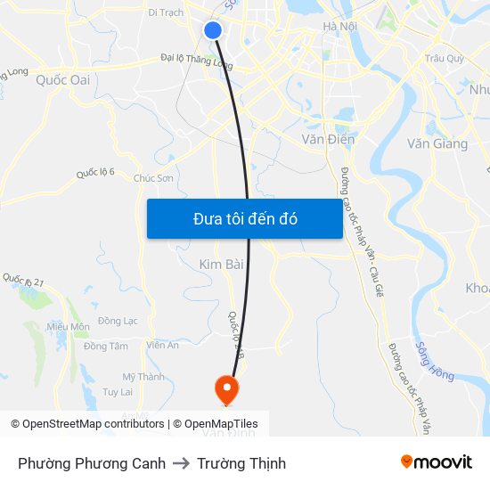 Phường Phương Canh to Trường Thịnh map