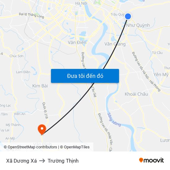 Xã Dương Xá to Trường Thịnh map