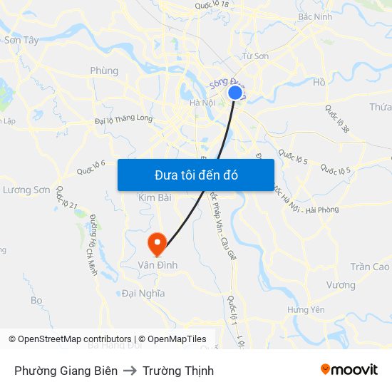 Phường Giang Biên to Trường Thịnh map