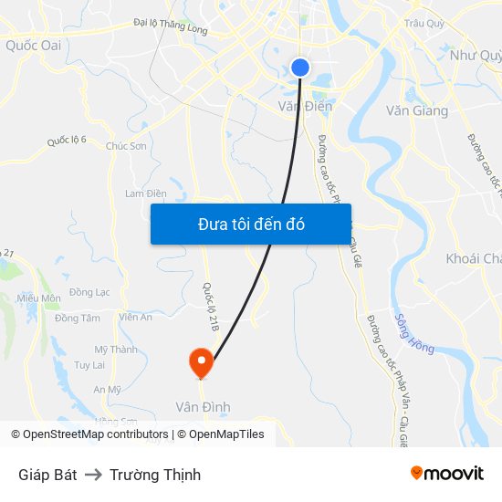 Giáp Bát to Trường Thịnh map